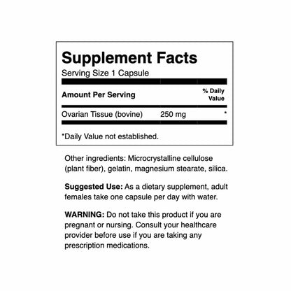 Swanson Ovarian Glandular - Natural Women's Health & Balance Support | 60 Capsules (250 mg) - 4 Pack