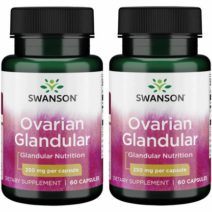 Swanson Ovarian Glandular - Women's Health Supplement, 60 Caps, 250mg (2 Pack)