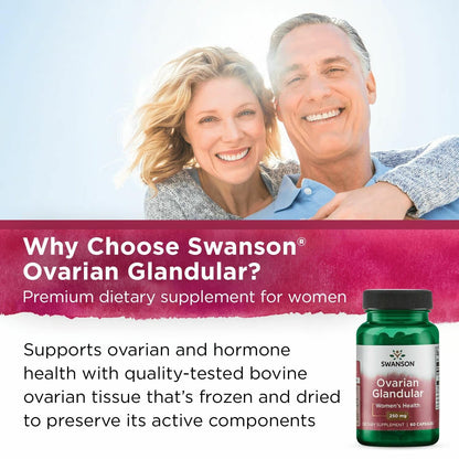 Swanson Ovarian Glandular - Natural Women's Health Support (60 Capsules, 250mg) - 3 Pack