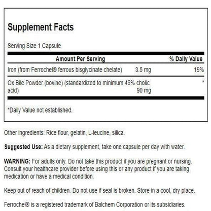 Swanson Ox Bile - Standardized 90 mg | 60 Capsules (1 Pack)