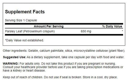 Swanson Parsley 650 mg - 90 Capsules | Parsley Herbal Supplement