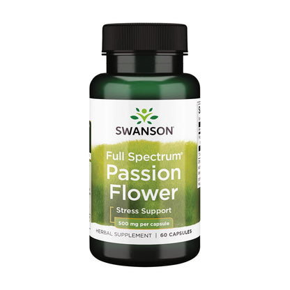 Swanson Full-Spectrum Passion Flower Stress Support 500 mg - 60 Capsules