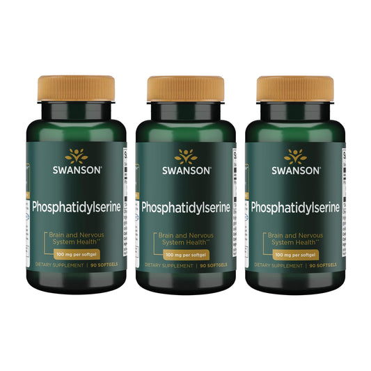 Swanson Phosphatidylserine 100 mg 90 Sgels (3 Pack) BritishVita | Premium UK Vitamins & Wellness Supplements