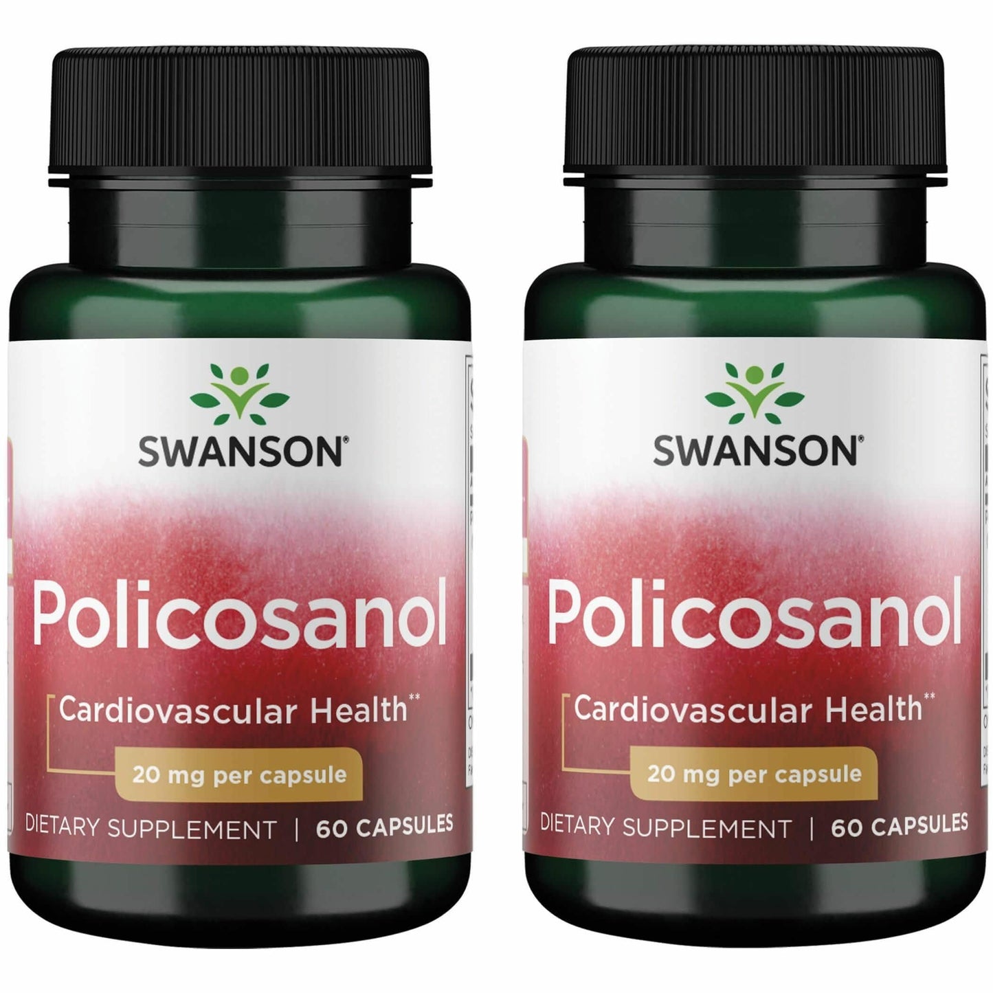 Swanson Policosanol – Supports Cardiovascular Health & Healthy Cholesterol (60 capsules x 20 mg) 2 Pack