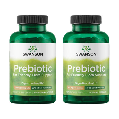 Swanson Prebiotic Capsules - 750mg, 120 Veggie Caps - Digestive & Immune Support (2 Pack)