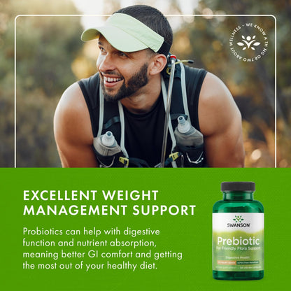 Swanson Prebiotic Capsules - 750mg, 120 Veggie Caps - Digestive & Immune Support (2 Pack)