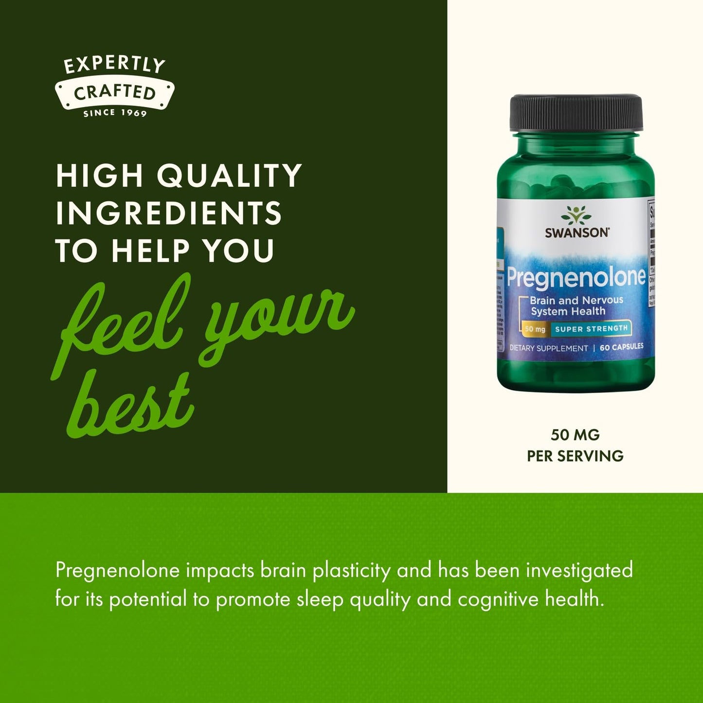Swanson Pregnenolone – Super Strength 50 mg, 60 Caps (3 Pack)