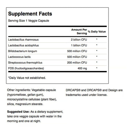 Swanson Probiotic Complex 4.2B CFU, 5-Strain | Digestive Health & Prebiotic FOS | 120 Veggie DRcaps