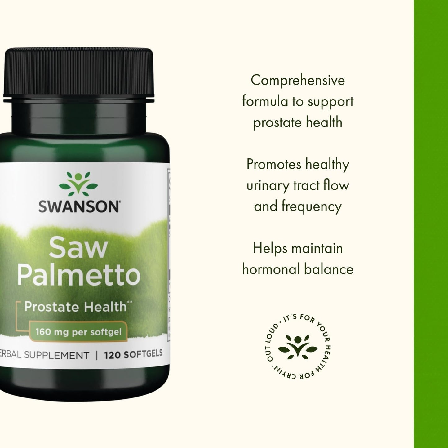 Swanson Saw Palmetto 160 mg Prostate Health & Urinary Support - 120 Softgels