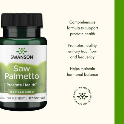 Swanson Saw Palmetto 160 mg Prostate Health & Urinary Support - 120 Softgels