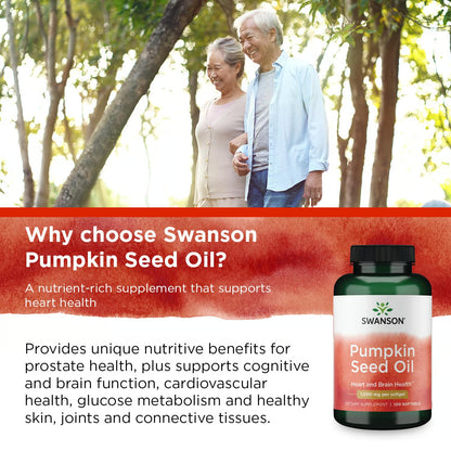 Swanson Pumpkin Seed Oil 1000 mg - 100 Softgels