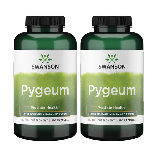 Swanson Pygeum - Men's Health Herbal Supplement (120 Caps, 400 mg) 2-Pack | Non-GMO BritishVita | Premium UK Vitamins & Wellness Supplements