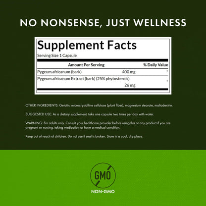 Swanson Pygeum - Men's Health Herbal Supplement (120 Caps, 400 mg) 2-Pack | Non-GMO