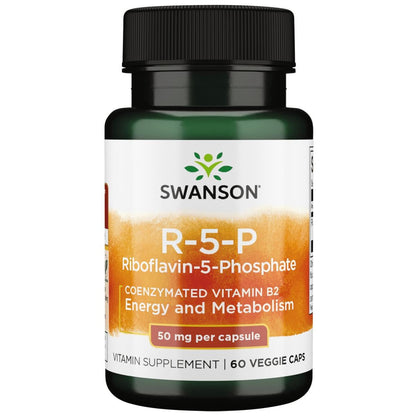 Swanson R-5-P (Riboflavin-5-Phosphate) - Vitamin B2 Supplement for Energy, Metabolism & Vision | 60 Capsules