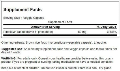 Swanson R-5-P (Riboflavin-5-Phosphate) - Vitamin B2 Supplement for Energy, Metabolism & Vision | 60 Capsules