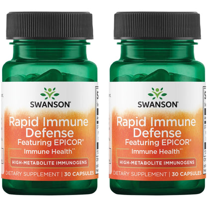 Swanson Rapid Immune Defense with EpiCor 500 mg – 2 Pack (30 Caps)