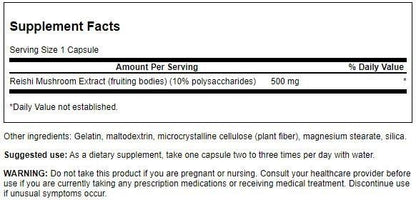 Swanson Reishi Mushroom Extract 500 mg - 90 Capsules | Immune Support