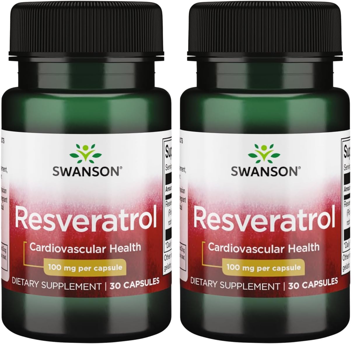 Swanson Resveratrol 100 - 100 mg, 30 Capsules (Pack of 2) – antioxidant support
