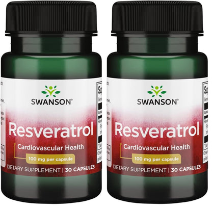 Swanson Resveratrol 100 - 100 mg, 30 Capsules (Pack of 2) – antioxidant support