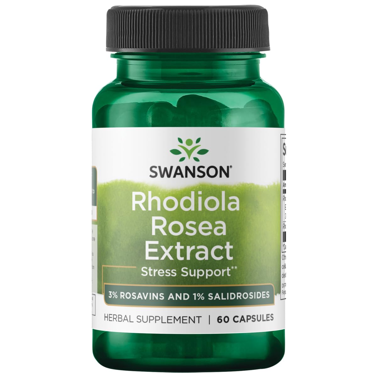 Swanson Rhodiola Rosea Extract 60 Caps - Standardized 1% Salidrosides, 3% Rosavins