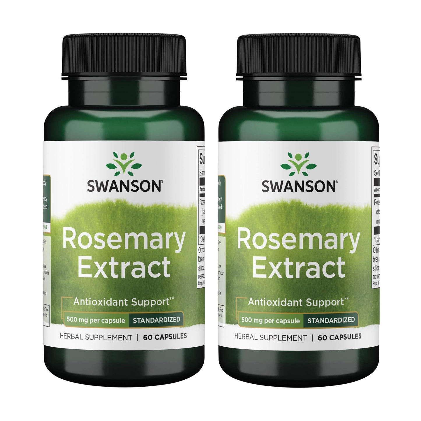 Swanson Rosemary Extract - Standardized 500 mg (60 Caps) - 2 Pack