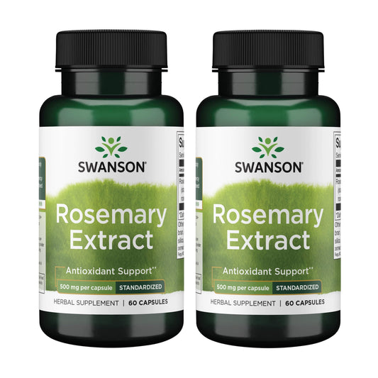 Swanson Rosemary Extract - Standardized 500 mg (60 Caps) - 2 Pack BritishVita | Premium UK Vitamins & Wellness Supplements