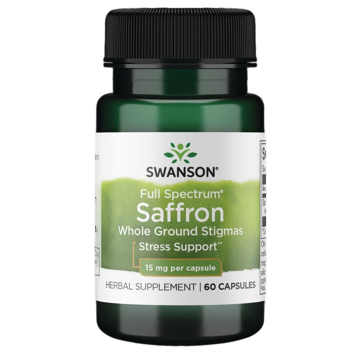 Swanson Full Spectrum Saffron – Whole Ground Stigmas, 60 Veggie Capsules (15 mg) – Mood Support