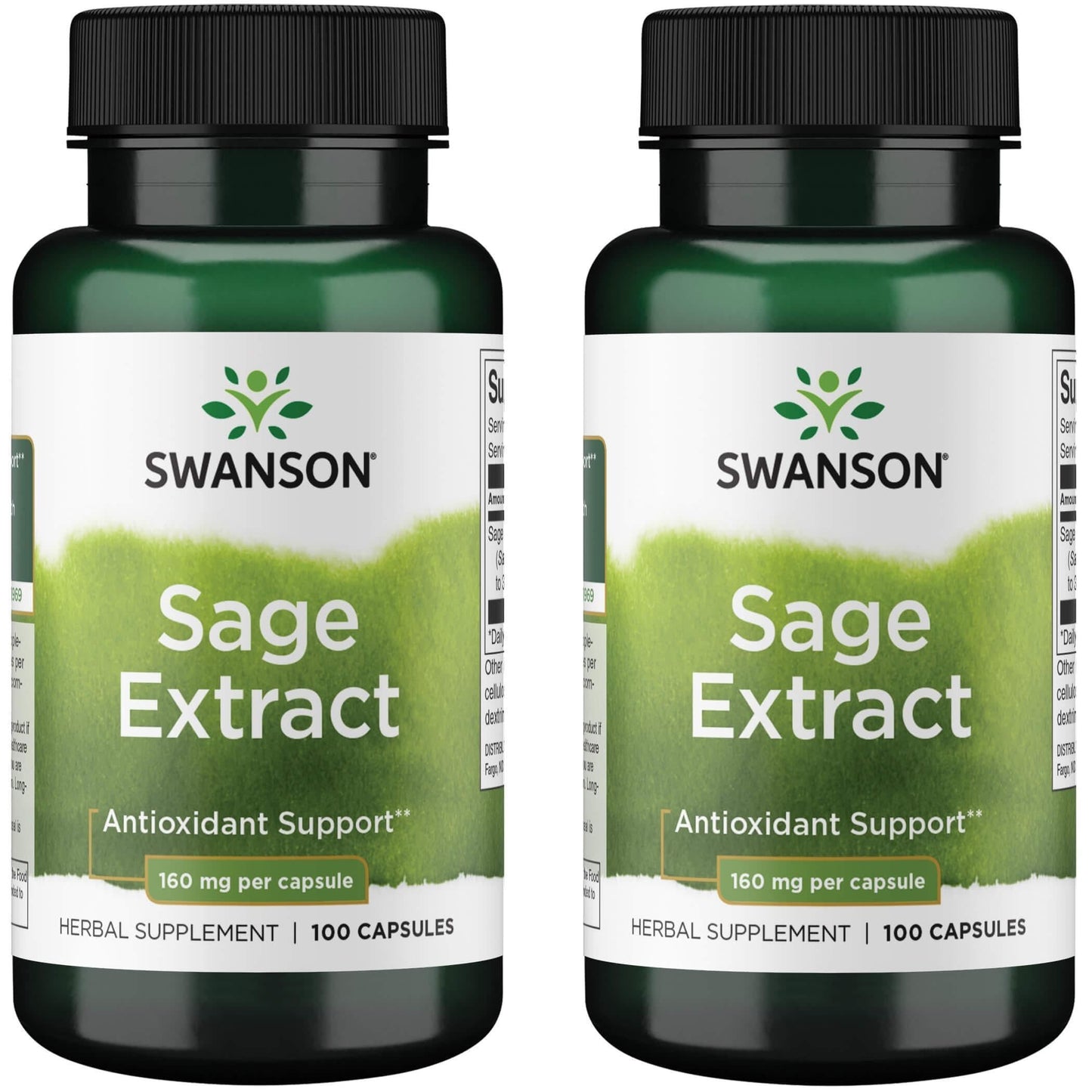 Swanson Sage Extract – Herbal Supplement for Total-Body Wellness | 100 Capsules, 160mg Each (2 Pack)