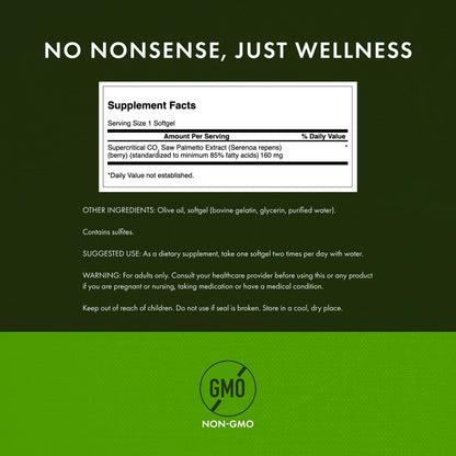 Swanson Saw Palmetto 160 mg Prostate Health & Urinary Support - 120 Softgels