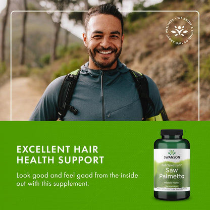 Swanson Saw Palmetto 540 mg - Prostate Health Support (2 Pack, 250 Capsules)