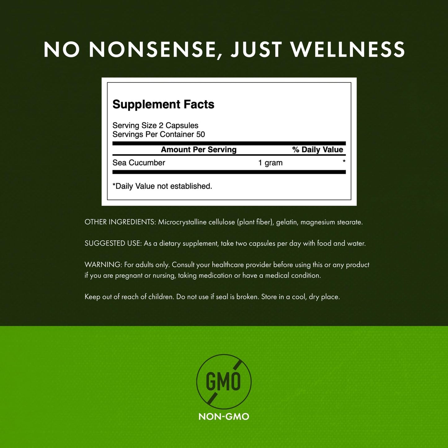 Swanson Sea Cucumber - Natural Joint Health & Mobility Support (100 Capsules, 500mg Each) - 2-Pack