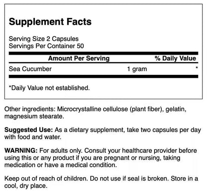 Swanson Sea Cucumber - Natural Joint Health & Mobility Support, 100 Capsules (500 mg Each) - 4 Pack BritishVita | Premium UK Vitamins & Wellness Supplements