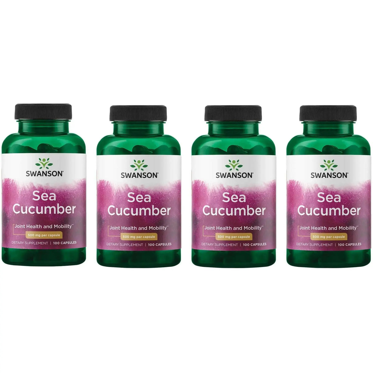 Swanson Sea Cucumber - Natural Joint Health & Mobility Support, 100 Capsules (500 mg Each) - 4 Pack BritishVita | Premium UK Vitamins & Wellness Supplements