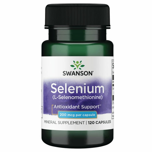 Swanson Semsc Selenium 200 mcg - 120 Capsules | Selenium Supplement BritishVita | Premium UK Vitamins & Wellness Supplements