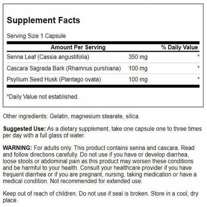 Swanson Senna Psyllium Cascara Complex GI Tract Regularity Support - 90 Capsules