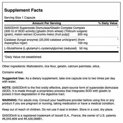 Swanson SOD Gliadin Complex 300 mg - 60 Caps (2 Pack)