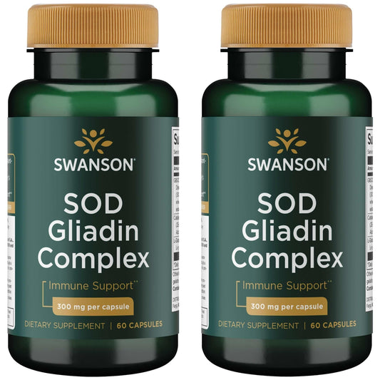 Swanson SOD Gliadin Complex 300 mg - 60 Caps (2 Pack) BritishVita | Premium UK Vitamins & Wellness Supplements