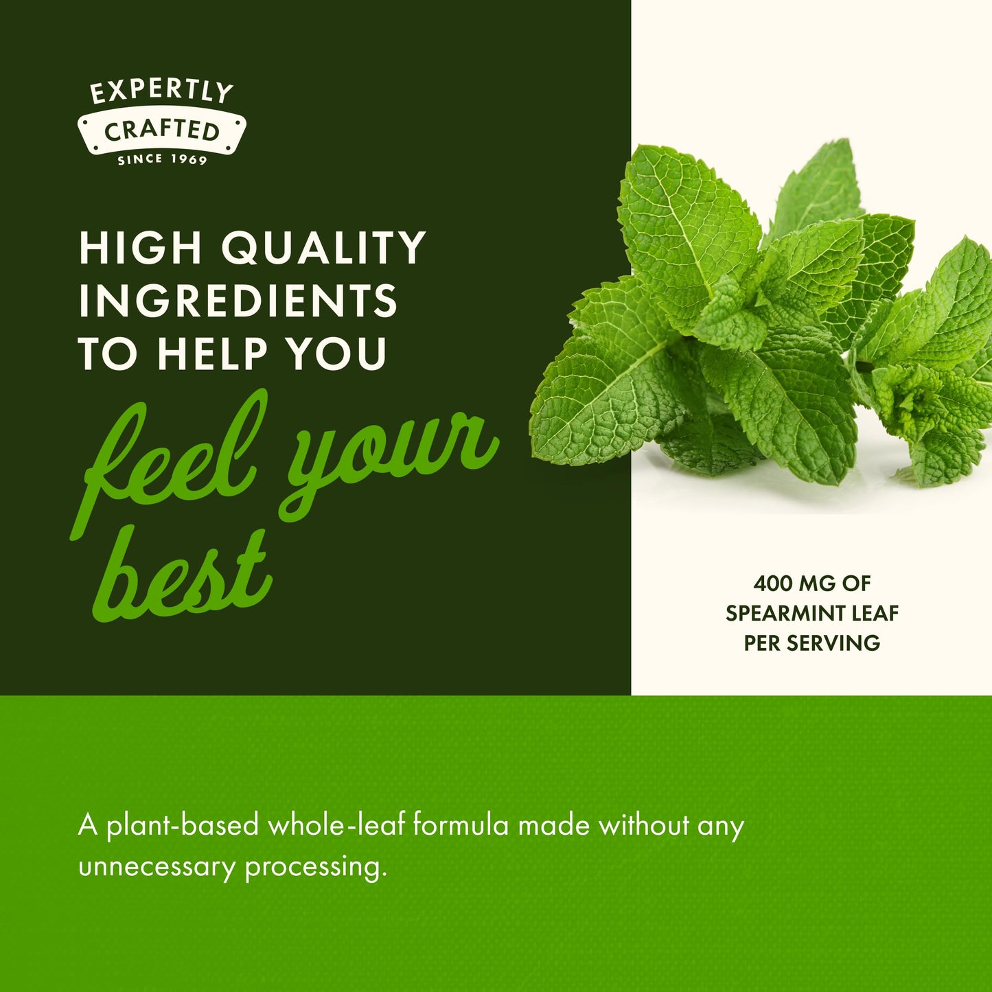 Swanson Spearmint Leaf (Mentha Spicata) - Full Spectrum Digestive Support | 60 Capsules x 400mg | 2 Pack