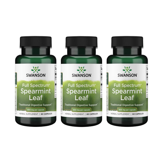 Swanson Spearmint Leaf Full Spectrum 60 Caps – Digestive Health Support BritishVita | Premium UK Vitamins & Wellness Supplements
