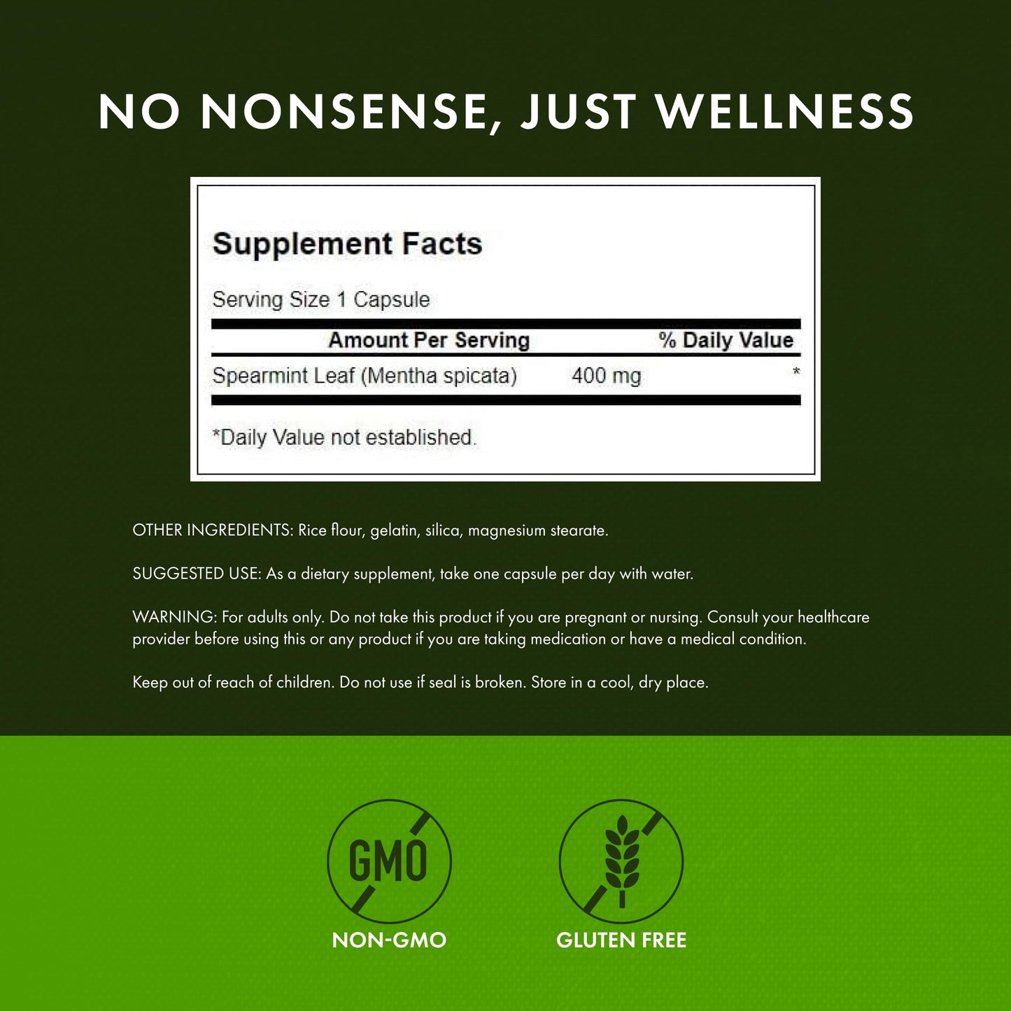 Swanson Spearmint Leaf Full Spectrum 60 Caps – Digestive Health Support