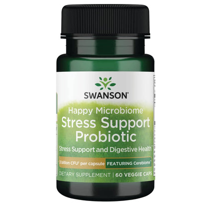 Swanson Stress Support Probiotic with Cerebiome – 60 Veg Capsules