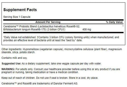 Swanson Stress Support Probiotic with Cerebiome – 60 Veg Capsules
