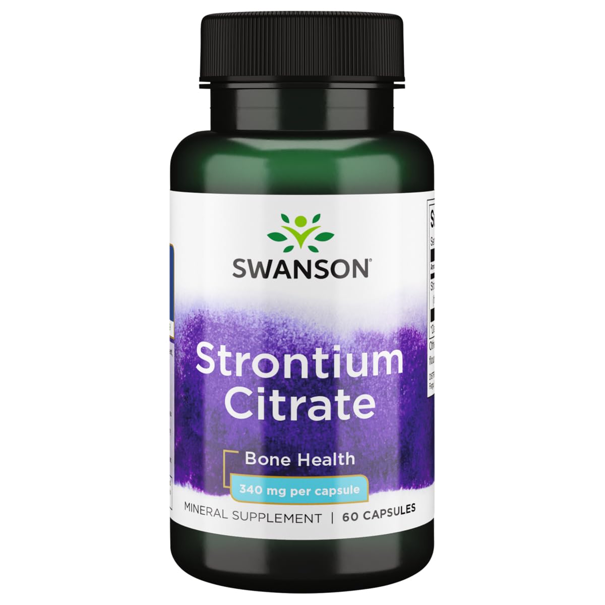 Swanson Strontium Citrate 340 mg - 60 Capsules | Bone Health & Teeth Support