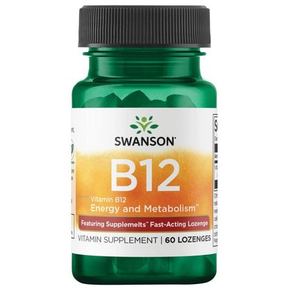 Swanson Supplements Sublingual Vitamin B-12 5 mg, 60 Tabs | Supports Energy & Nervous System