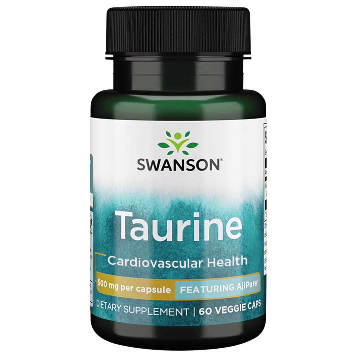 Swanson Taurine Amino Acid Ajipure Pharmaceutical Grade 500 mg, 60 Veg Capsules