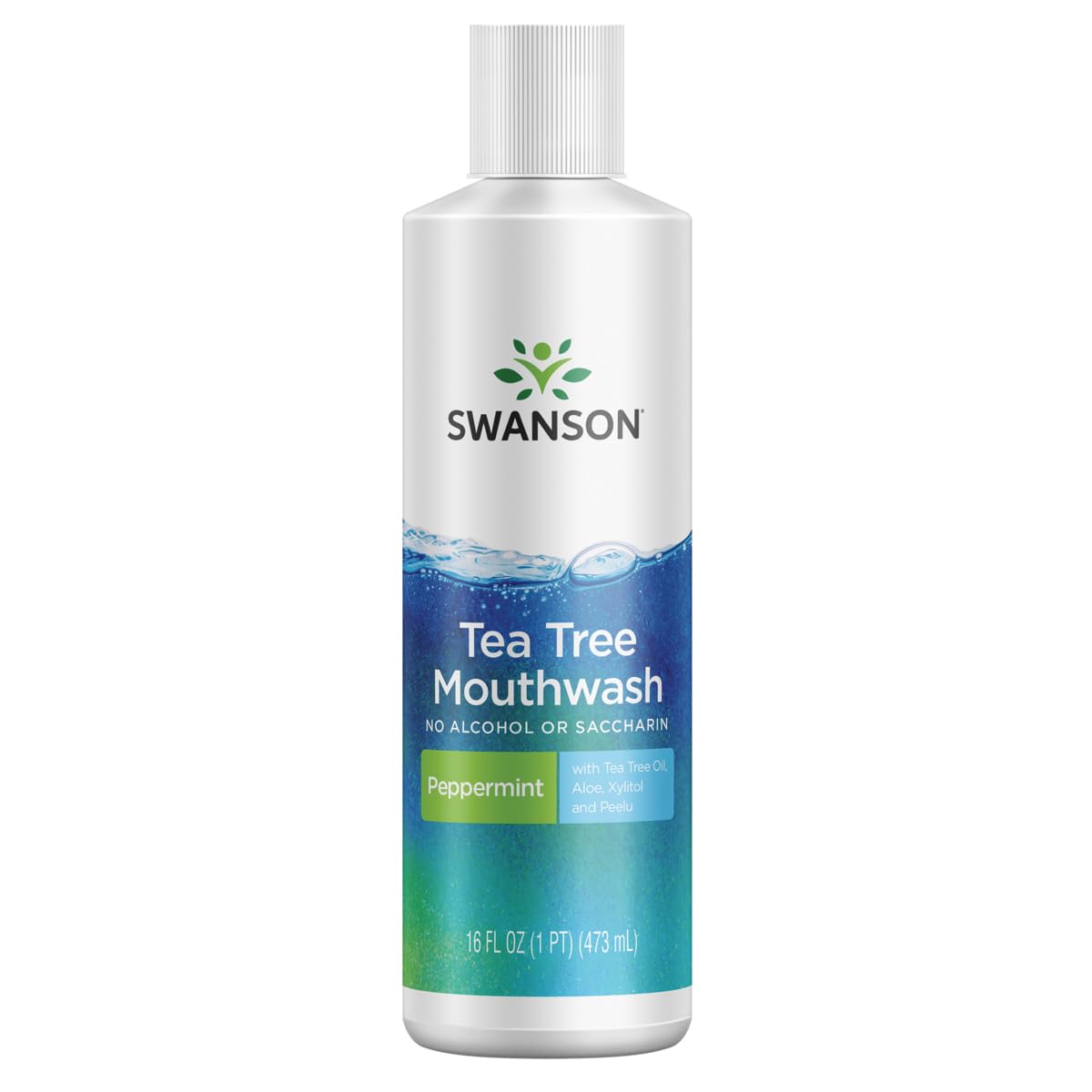 Swanson Tea Tree Mouthwash Peppermint – 16 fl oz Alcohol-Free