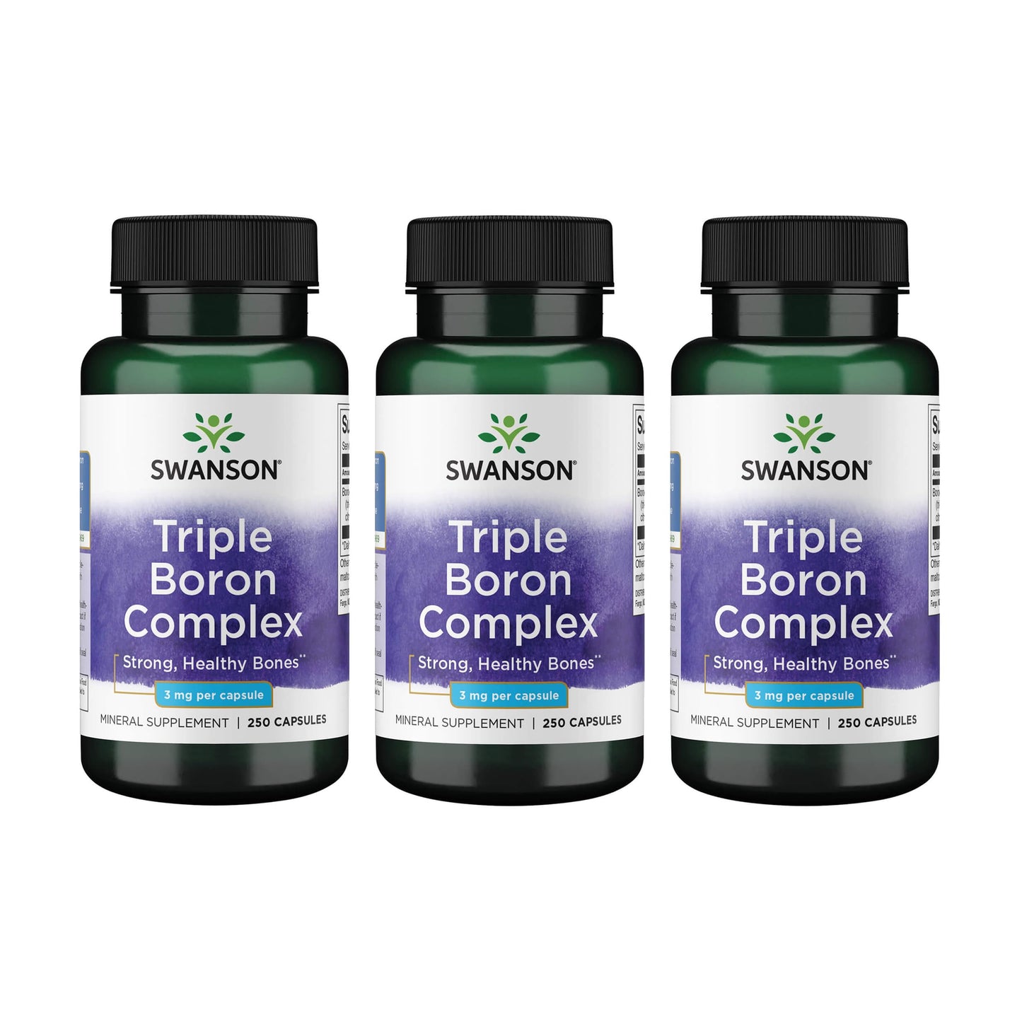 Swanson Triple Boron Complex – Natural Bone Health & Joint Support (250 Capsules) 3 Pack