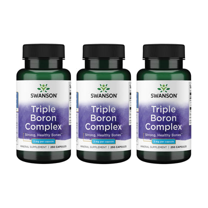 Swanson Triple Boron Complex – Natural Bone Health & Joint Support (250 Capsules) 3 Pack
