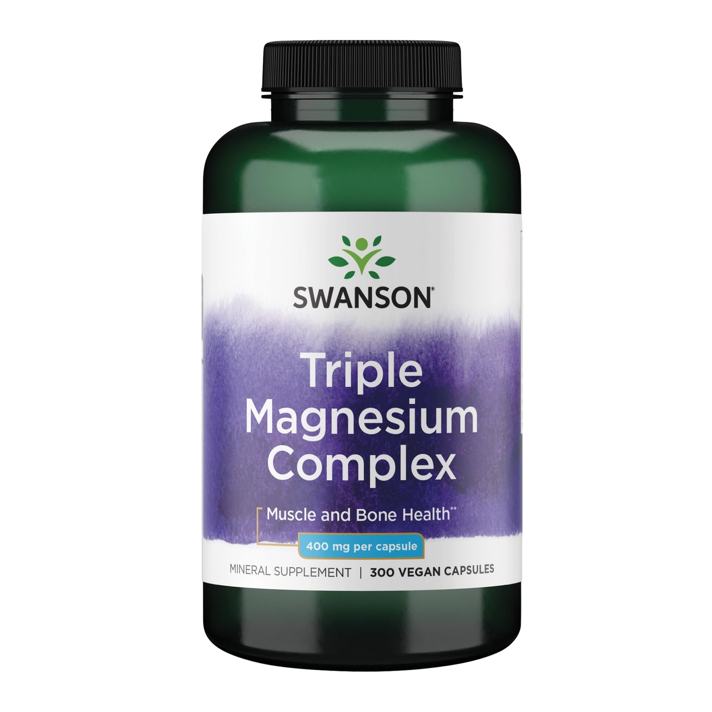 Swanson Triple Magnesium Complex – Magnesium Supplement for Brain, Sleep & Energy (300 Vegan Capsules)
