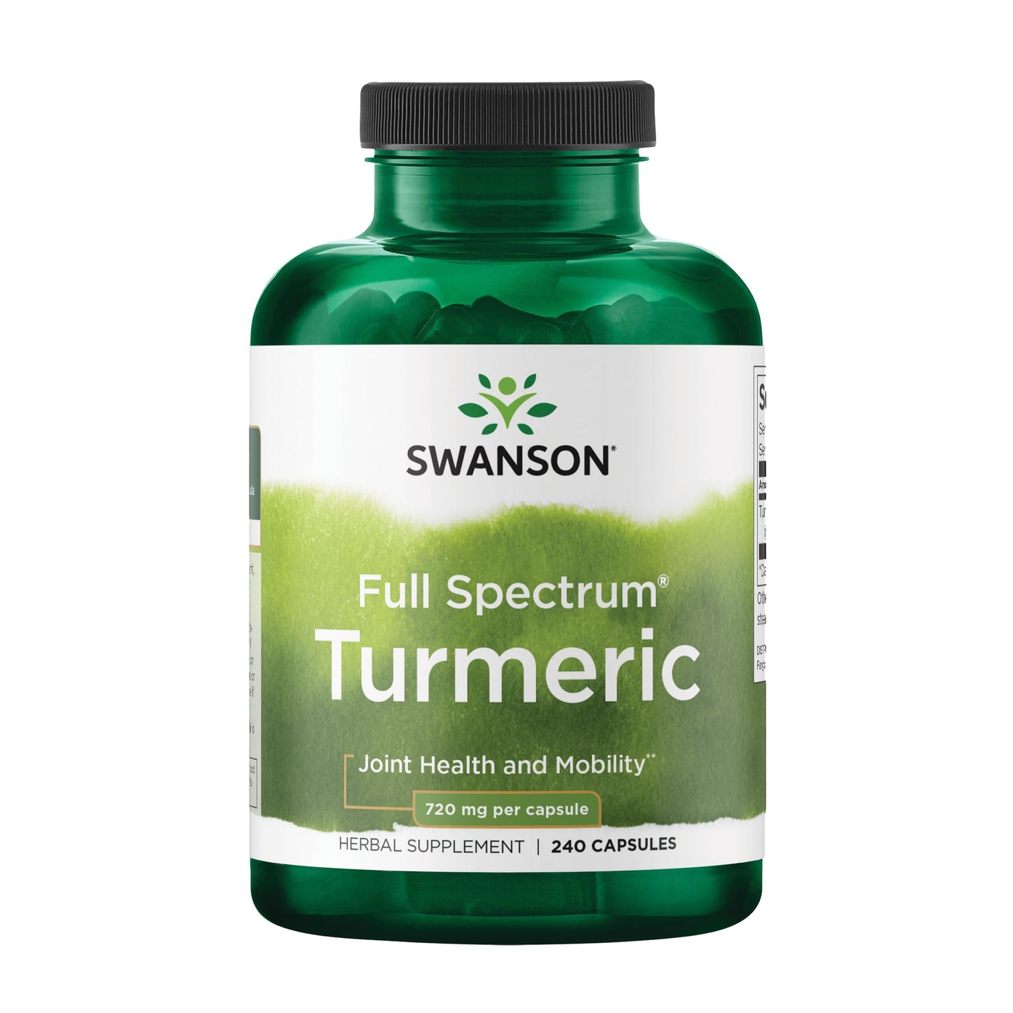 Swanson Turmeric 720 mg Curcuma Longa - 240 Capsules, 120 Servings | Joint, Liver & Mood Support